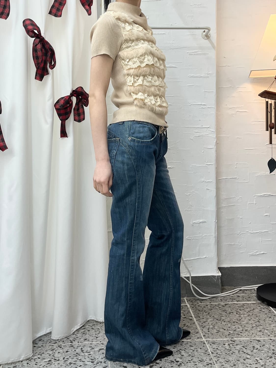 fur detail knit top 상품이미지3