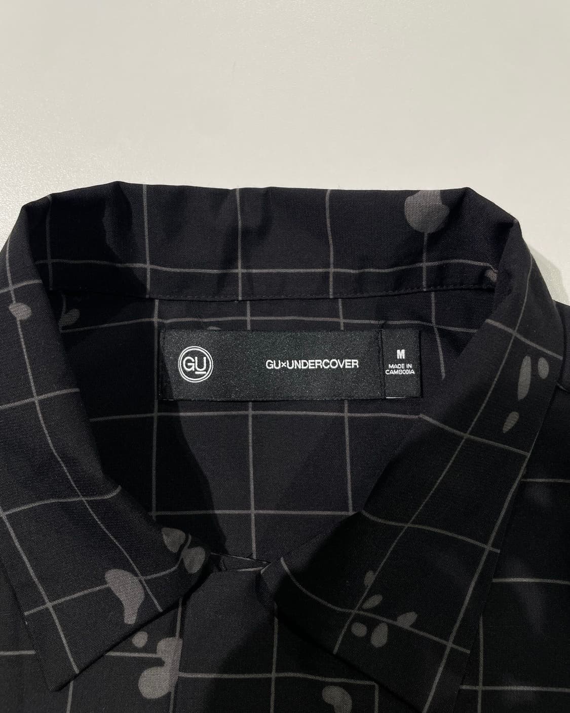 gu x 언더커버 블랙 블라치 폴리에스터 체크 셔츠 상품이미지7