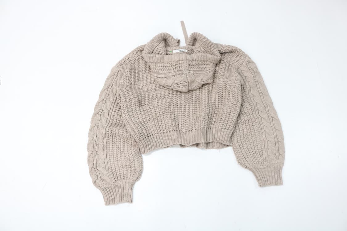 GRL 그레일 케이블 니트 크롭 후드 집업 상품이미지7