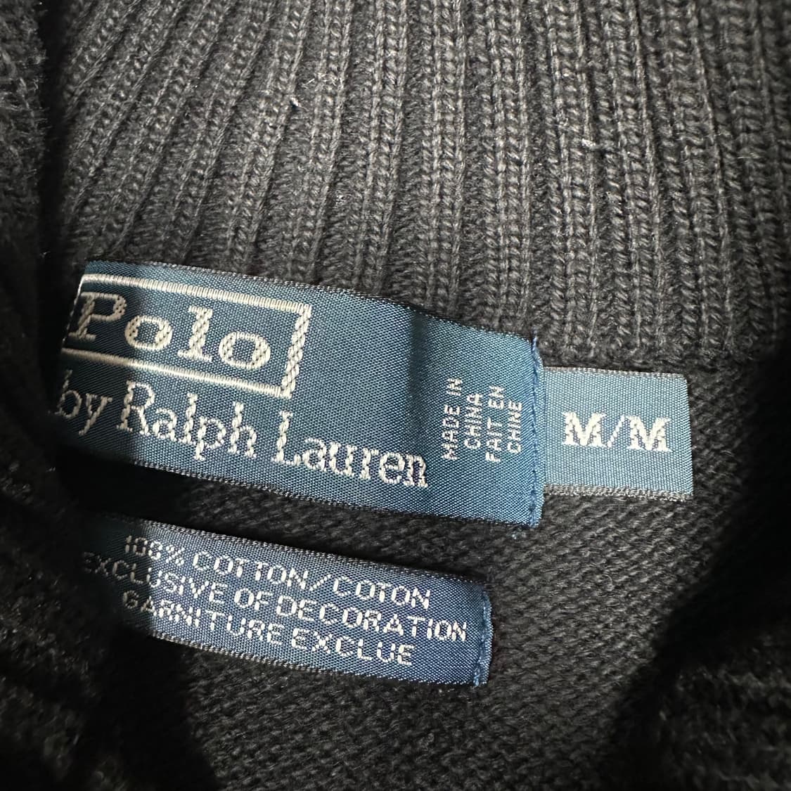 ✨ (바배) 폴로 랄프로렌 블랙 반집업 니트  상품이미지3
