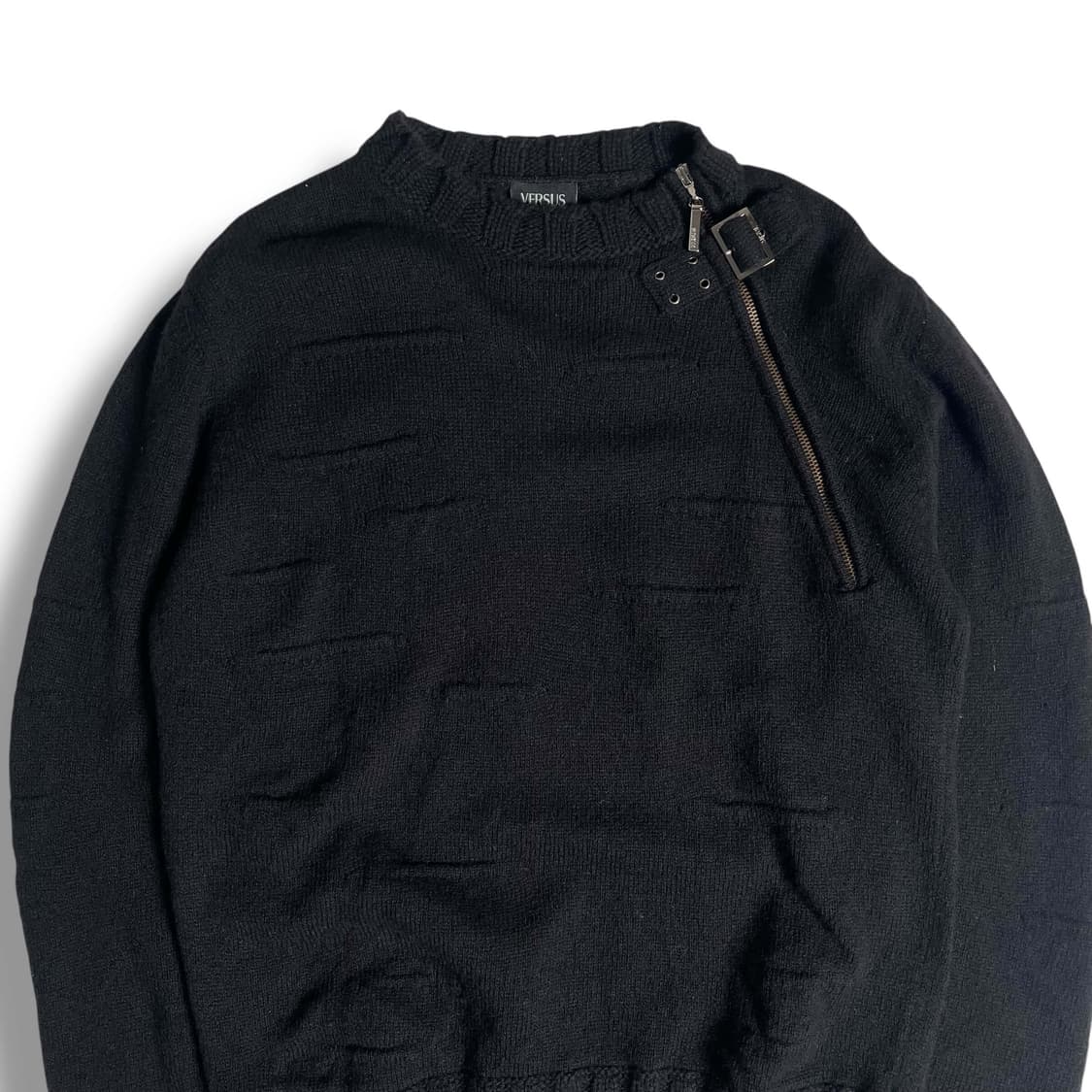 Versus 3D 스트라이프 넥 지퍼 울 100 니트 (italy)   상품이미지2