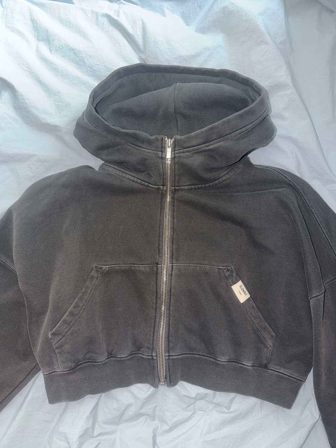 G CLASSIC WASHED CROP ZIP UP (CHARCO AL) 상품이미지3