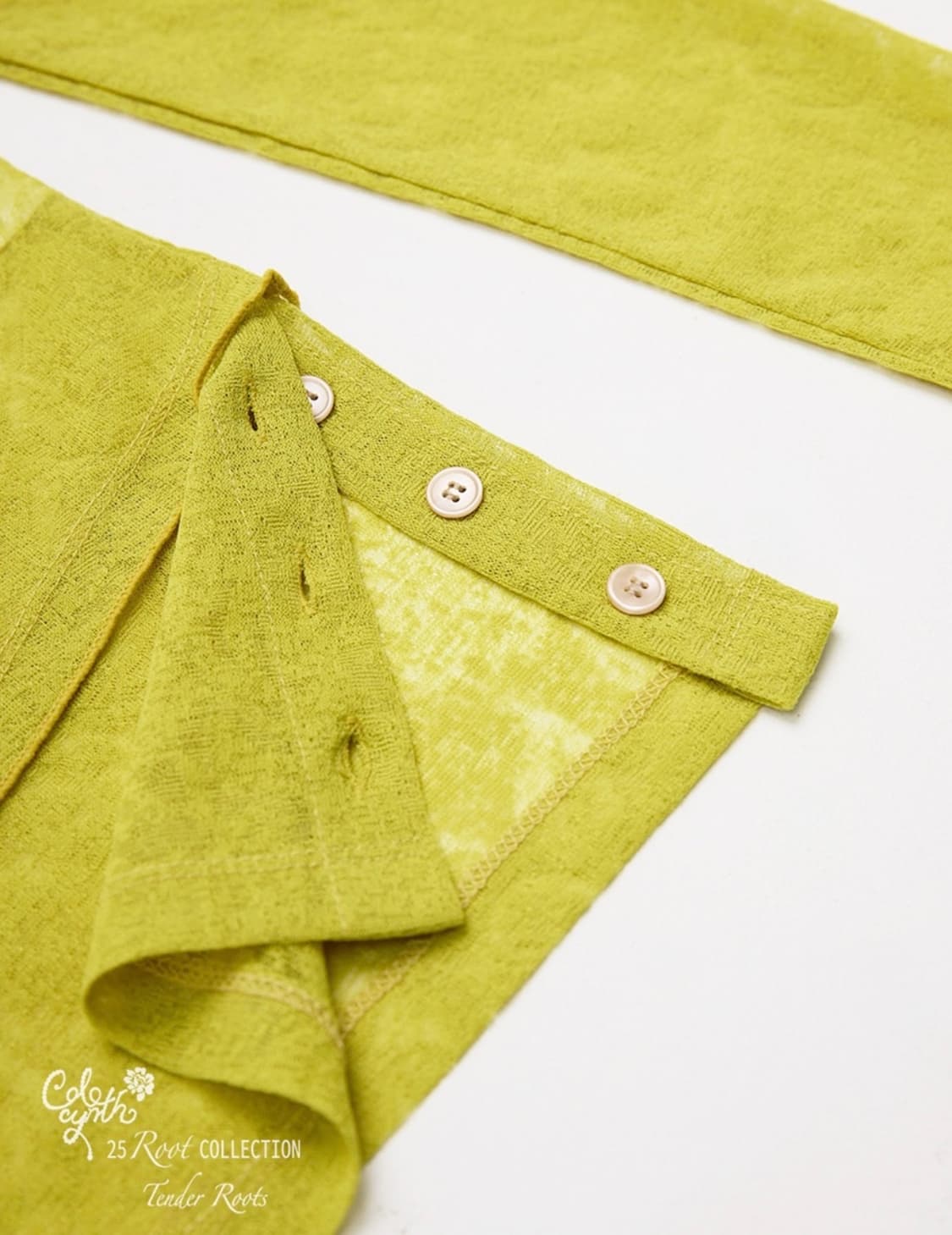 콜로신스 Layered Vintage Button T-Shirt Lime 상품이미지3
