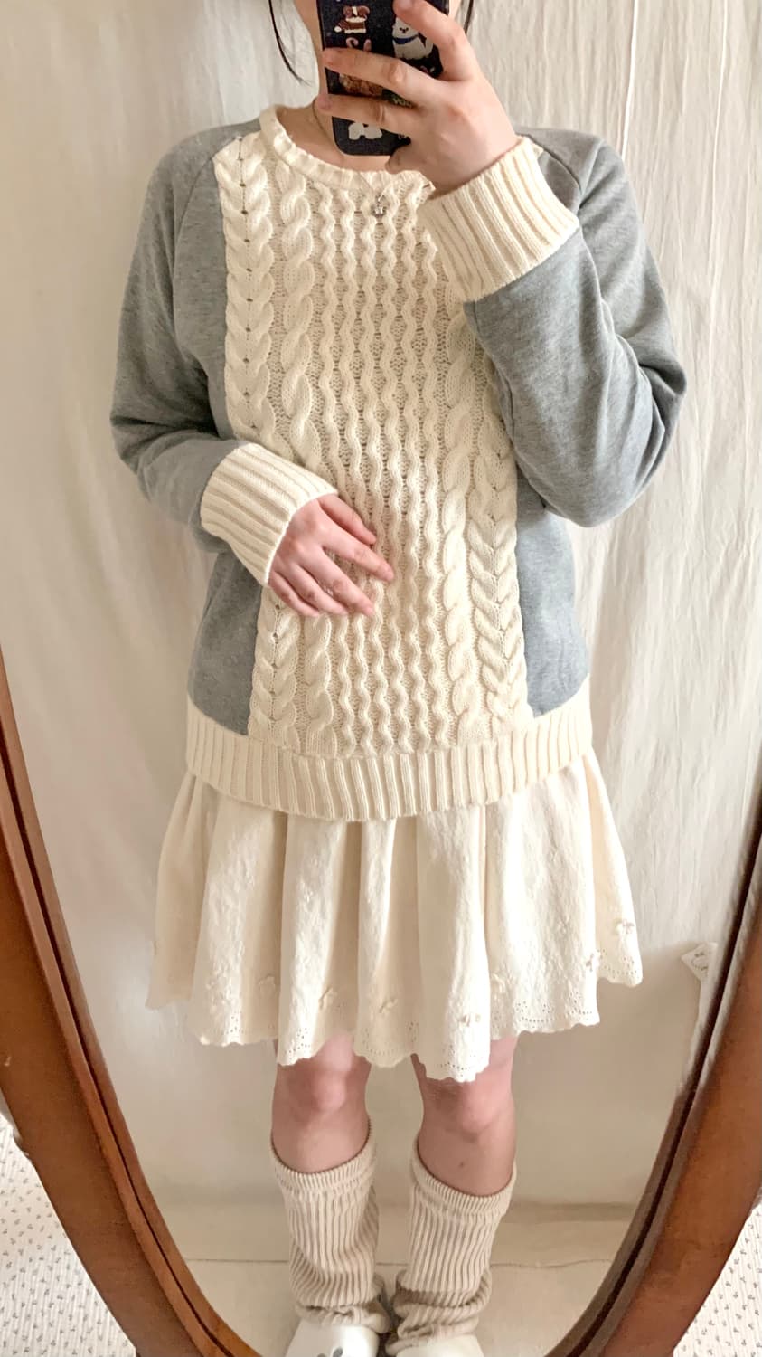 coen 니트 패치 맨투맨 상품이미지2