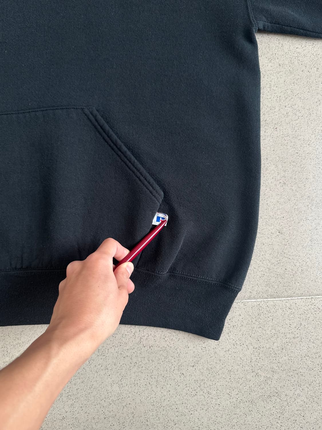 90s 빈티지 러셀 후드 블랙 XL USA 상품이미지3