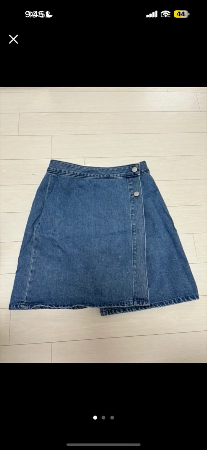 에잇세컨즈 블루 랩라이크 데님 미니 스커트 상품이미지5