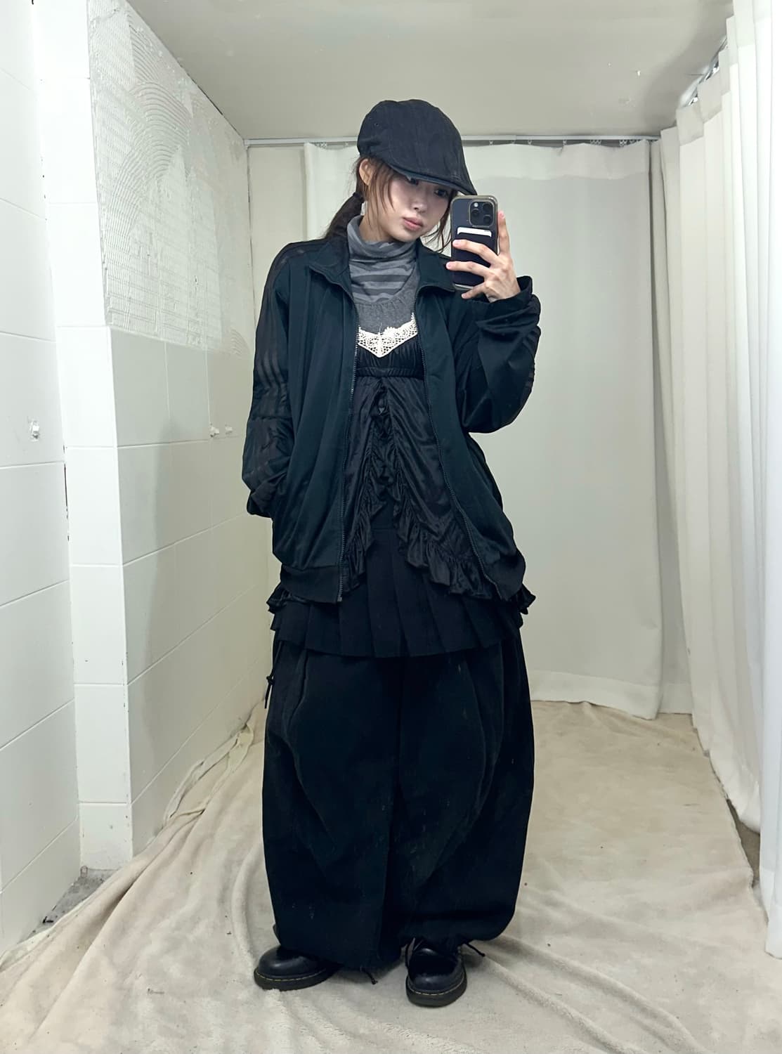 아디다스 져지 블랙 데일리 펑크 러힙 코디세트 상품이미지1