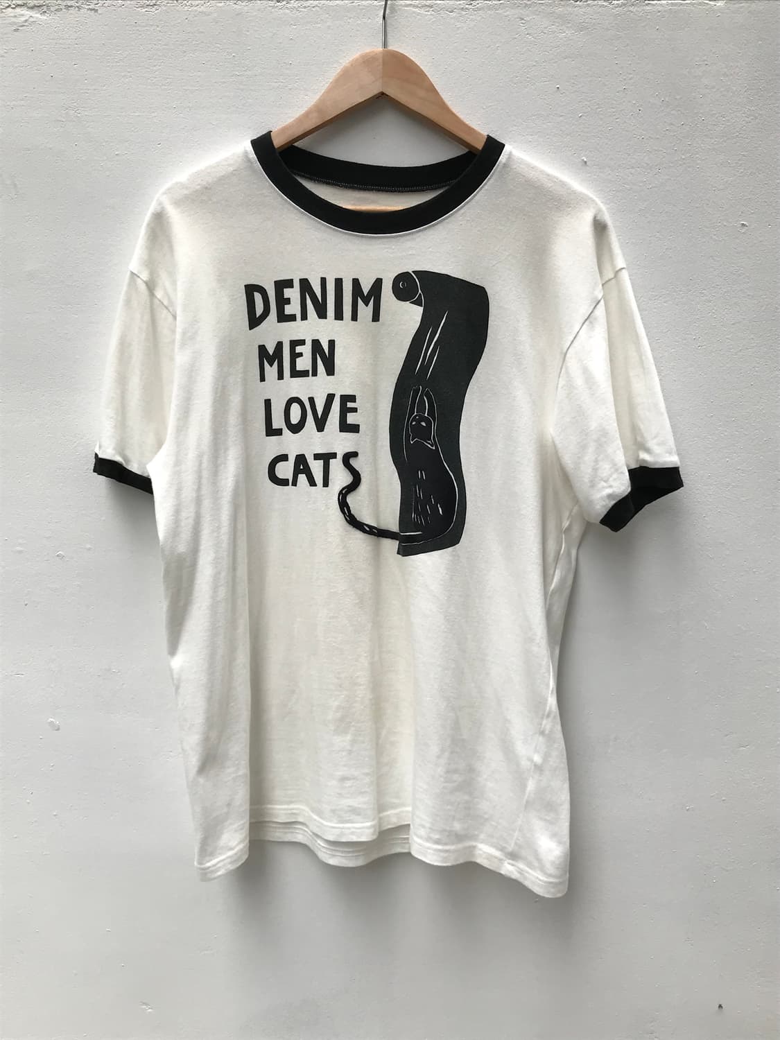 KAPITAL  denim men love cats ringer T 상품이미지1