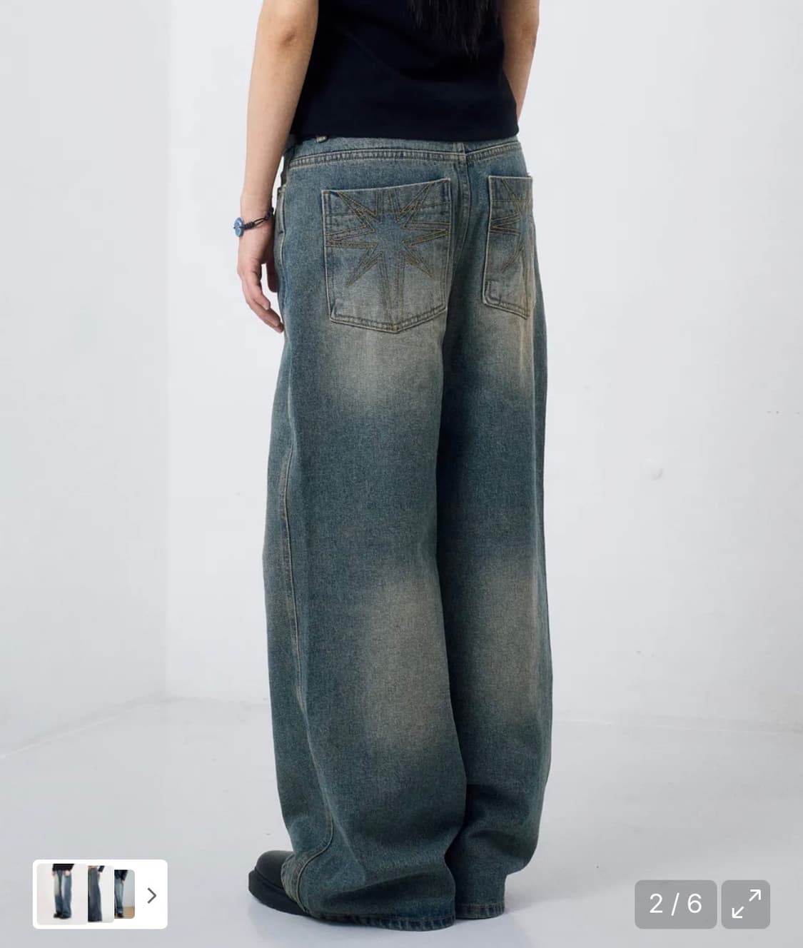 Needlework Denim Pants (Sand Blue) 상품이미지2