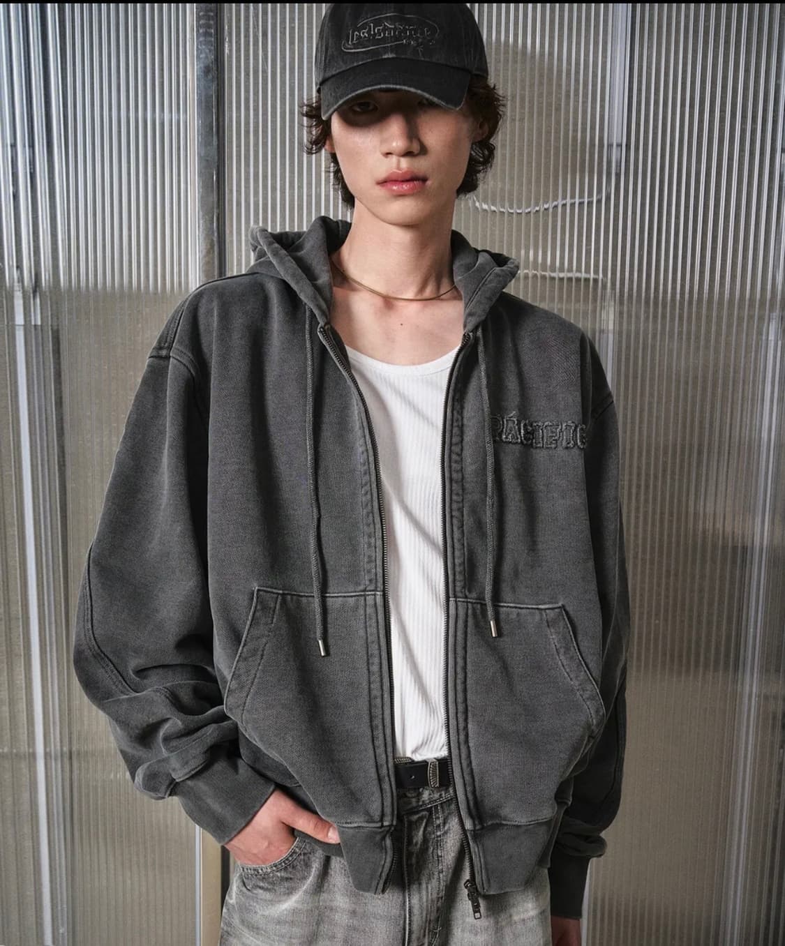 엘무드 LMOOD LEGACY 피스 다이드 후드 집업 패치워크 상품이미지1