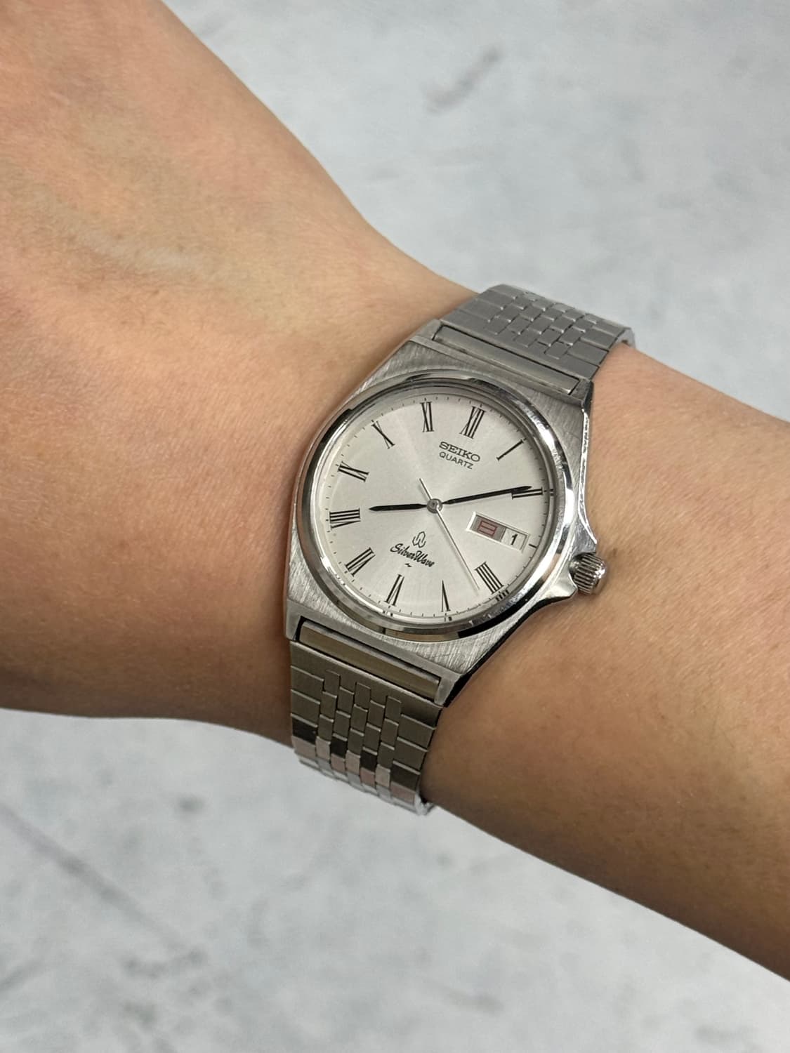 90s 빈티지 세이코 실버웨이브 로마인덱스 쿼츠 상품이미지9