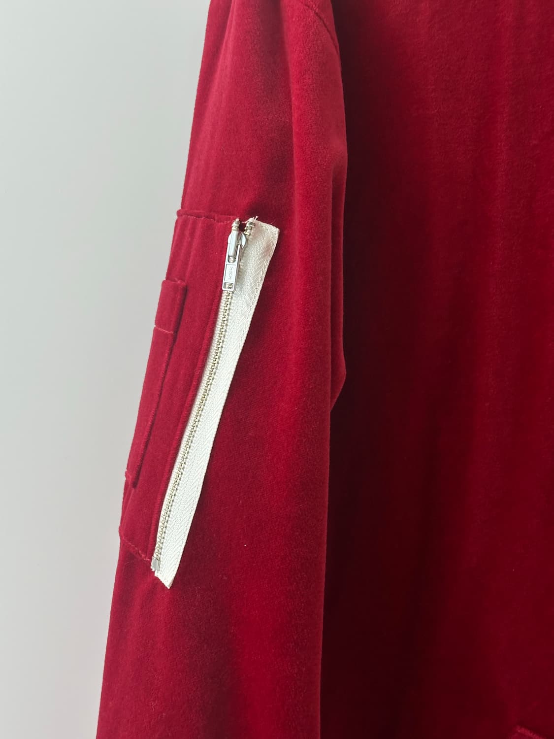 엔초비 수베니어 벨벳 봄버 자켓 레드 M (새상품) 상품이미지3