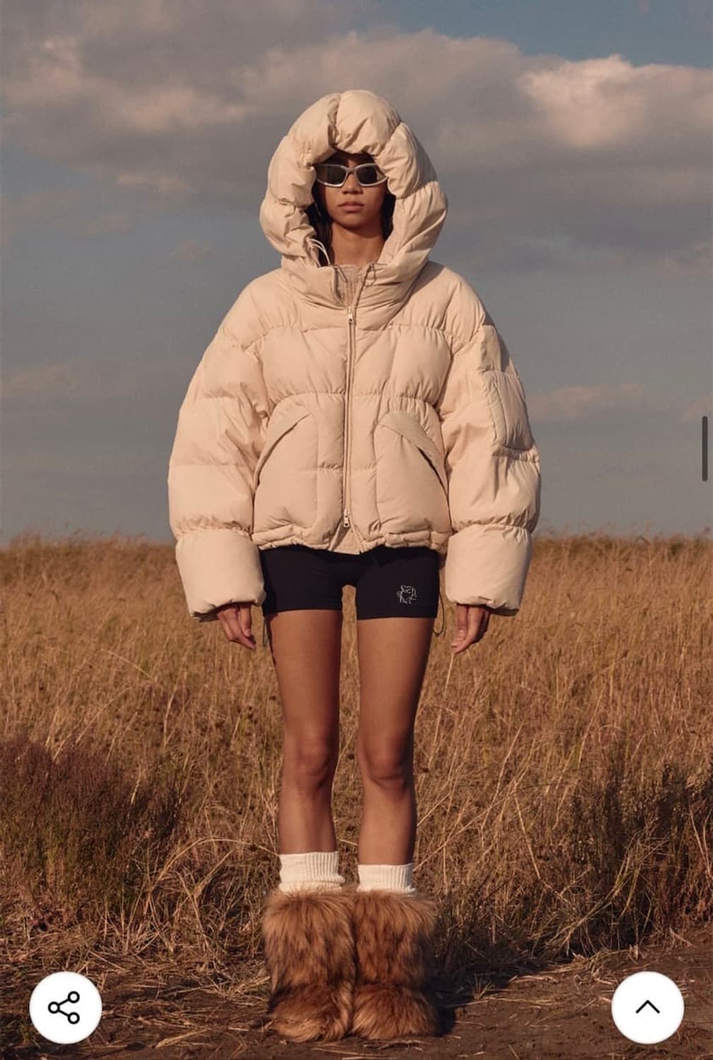 에즈이프캘리 아이보리 베이지 패딩 상품이미지2