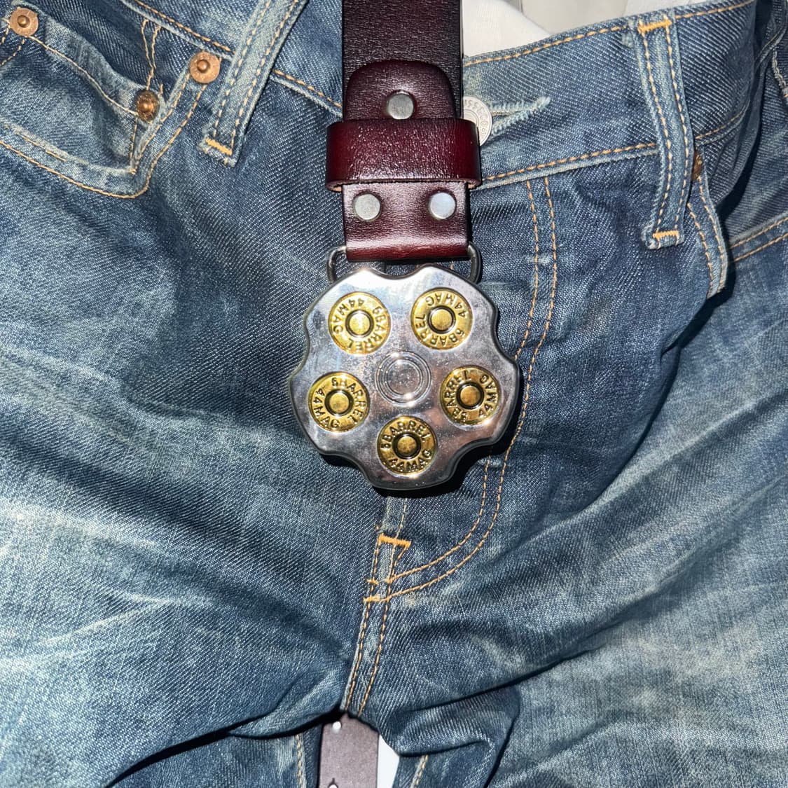 44 magnum cow leather belt brown/black 상품이미지2