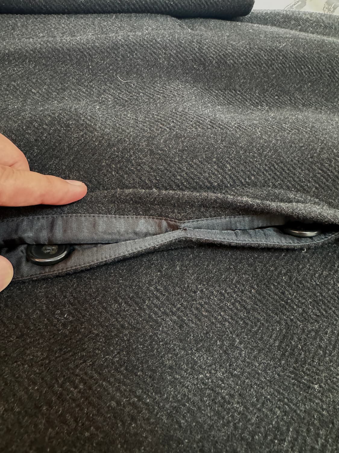 일본 TETE HOMME 울 100% 히든 싱글 롱 코트 / L-XL 상품이미지4