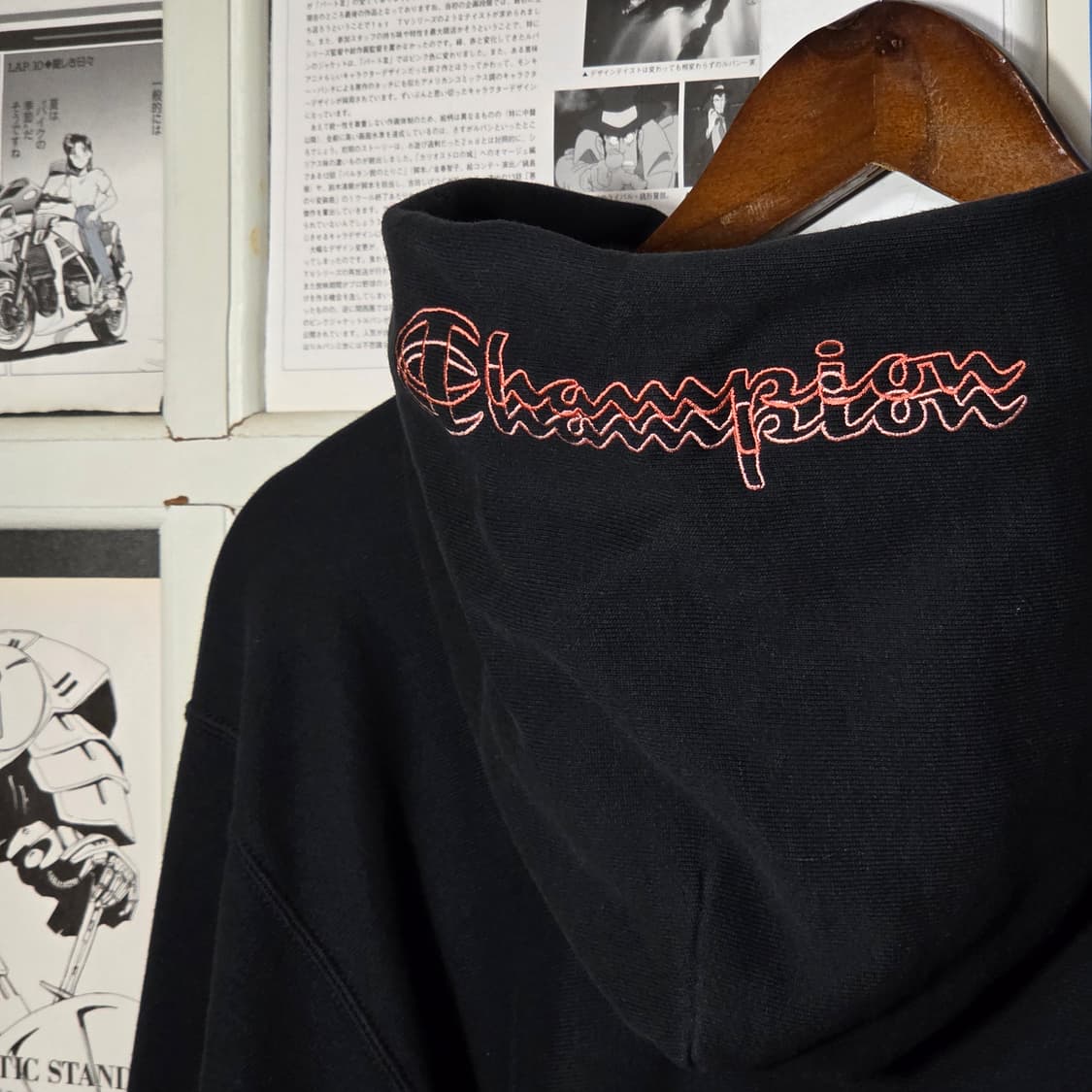 챔피온 리버스 웨이브 스펠아웃 코랄 로고 후드티 상품이미지6