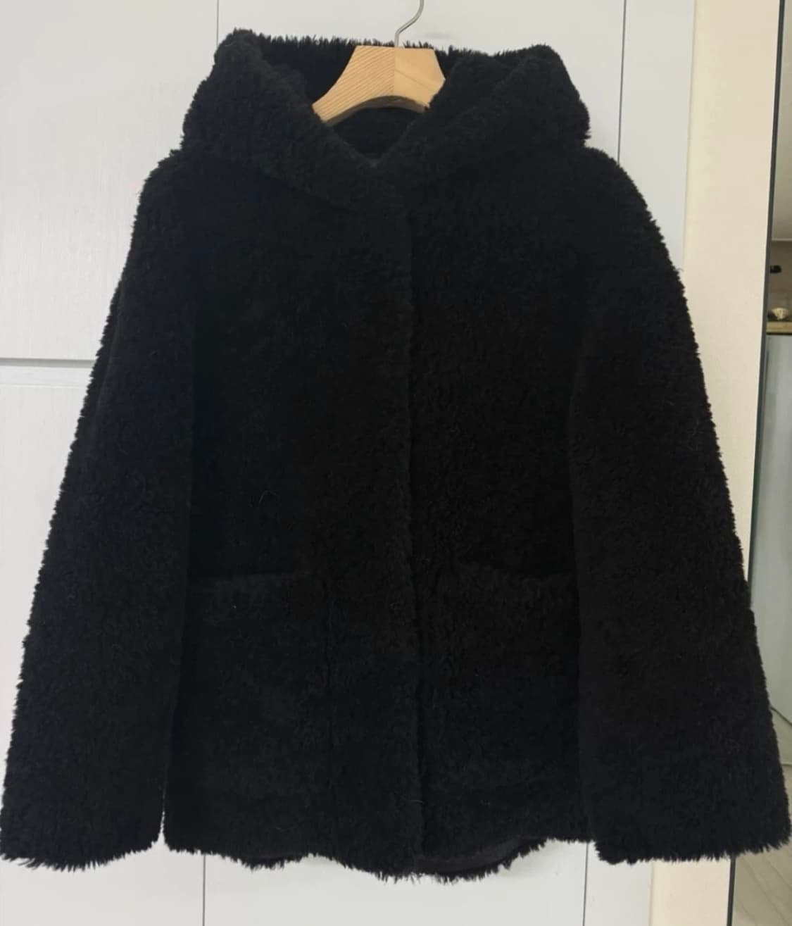 바나이 검정 리얼 양털 뽀글이 S 상품이미지2