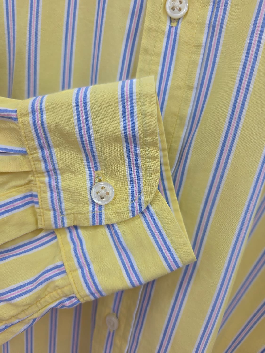 XL 폴로 랄프로렌 옐로우 스트라이프 셔츠 상품이미지4