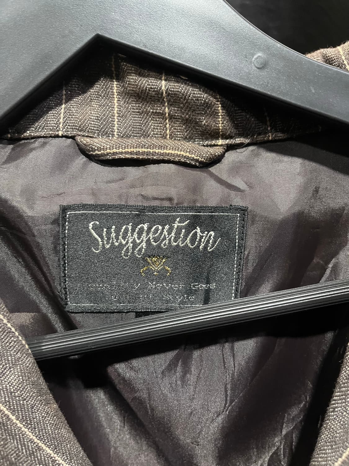 브라운 스트라이프 오버핏 자켓 상품이미지3