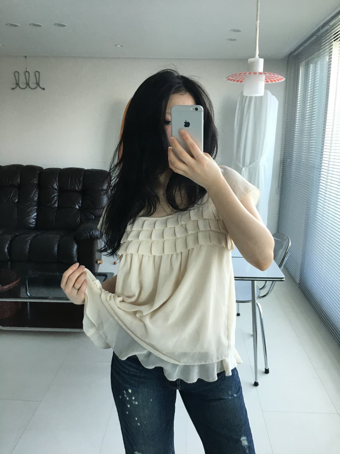 square neck ruffle blouse 상품이미지5