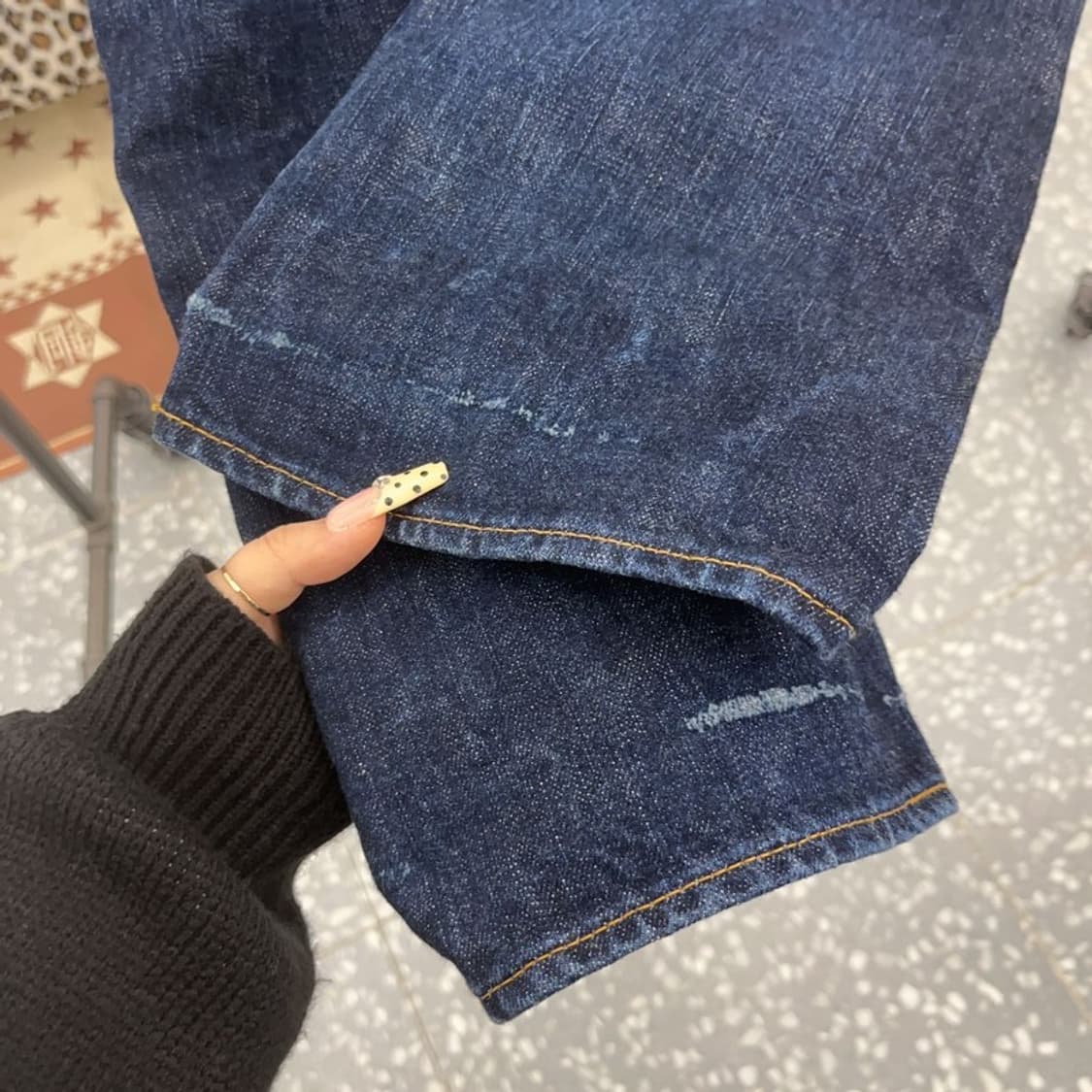 재팬블루진 J401 빈티지 캐주얼 진청 데님팬츠 34인치 C09722 상품이미지7