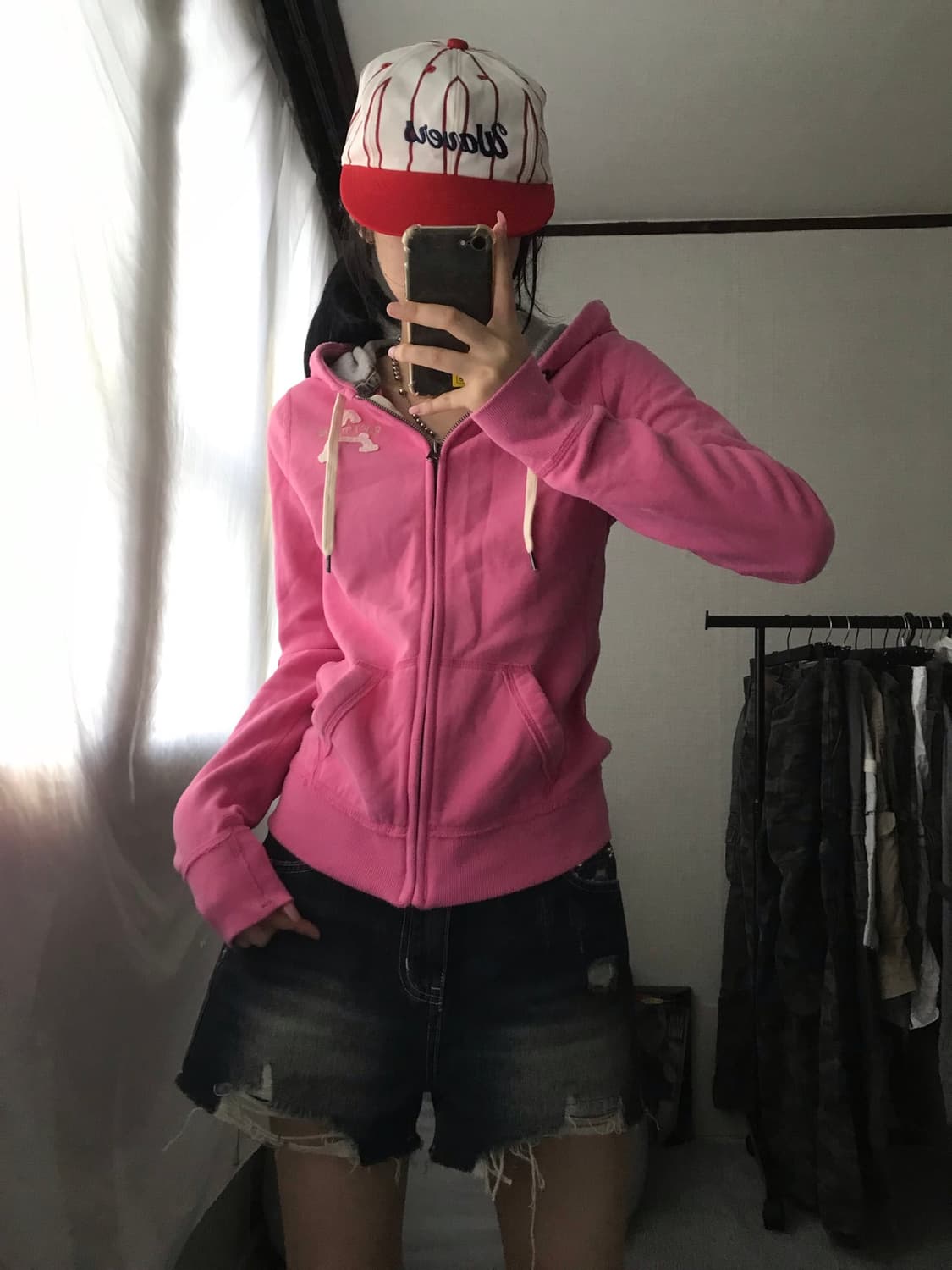 아베크롬비 핑크 사이드로고 후드집업 상품이미지4