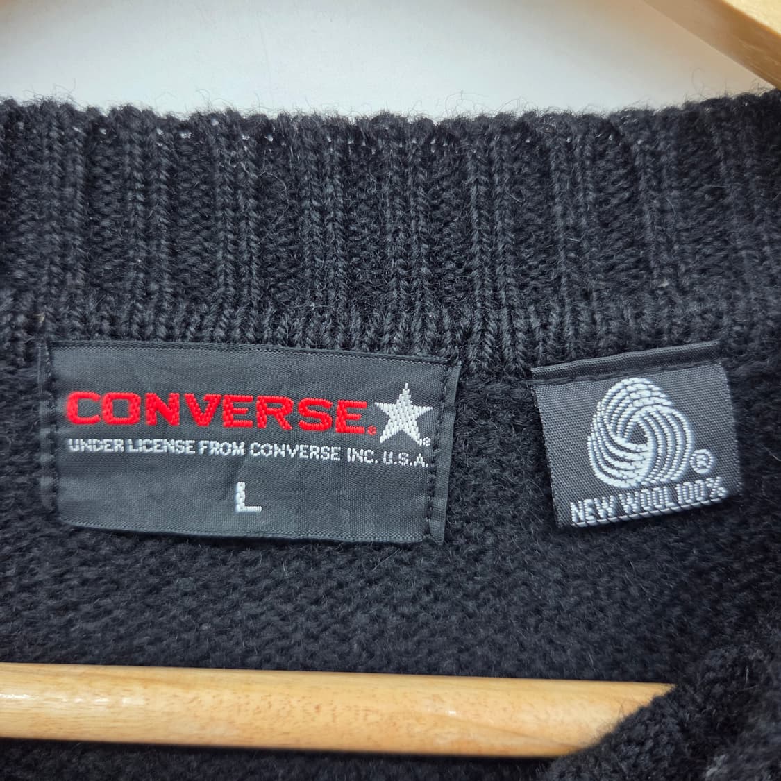 컨버스 블랙 니트 남 L 상품이미지4
