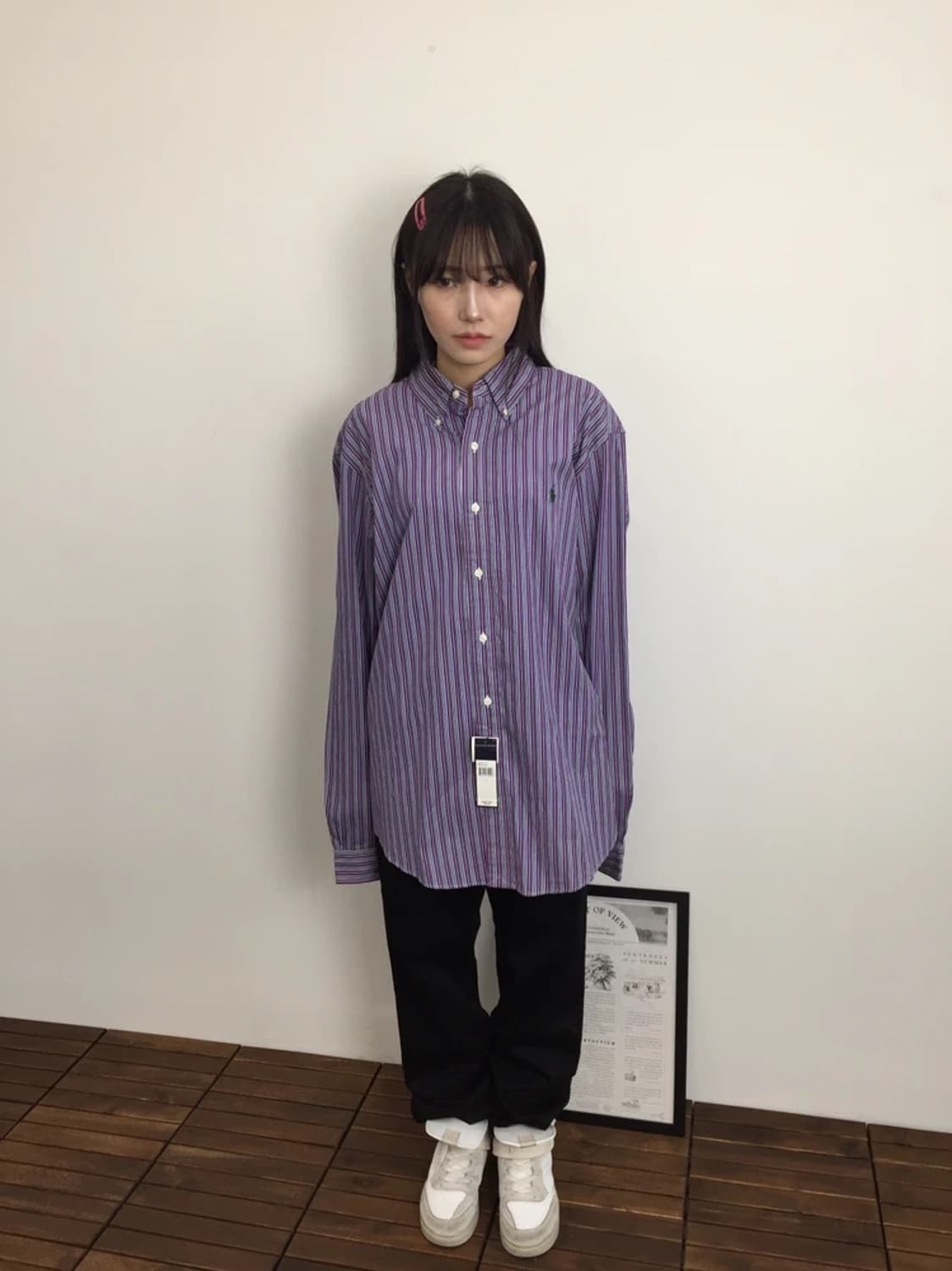 Polo Ralph Lauren Purple Stripe BD Shirt 상품이미지2