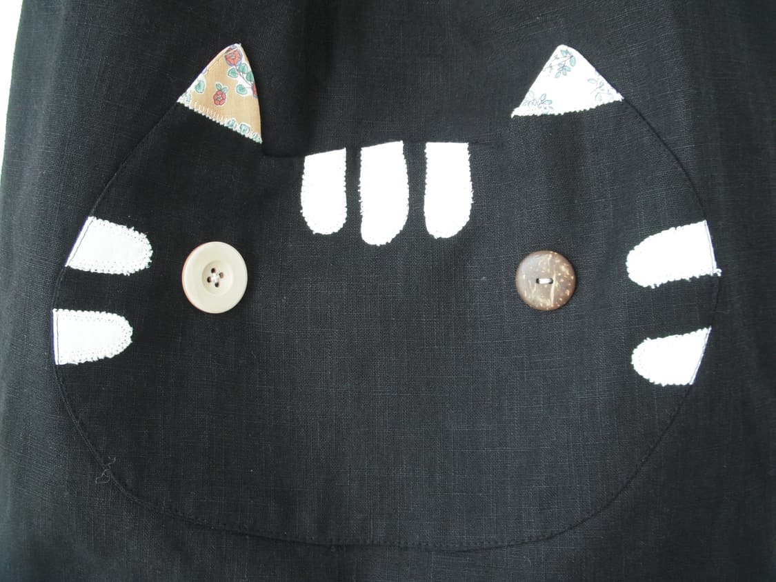 [HAND MADE] 핸드메이드 고양이 포켓 패치워크 숄더백 모리걸 상품이미지7