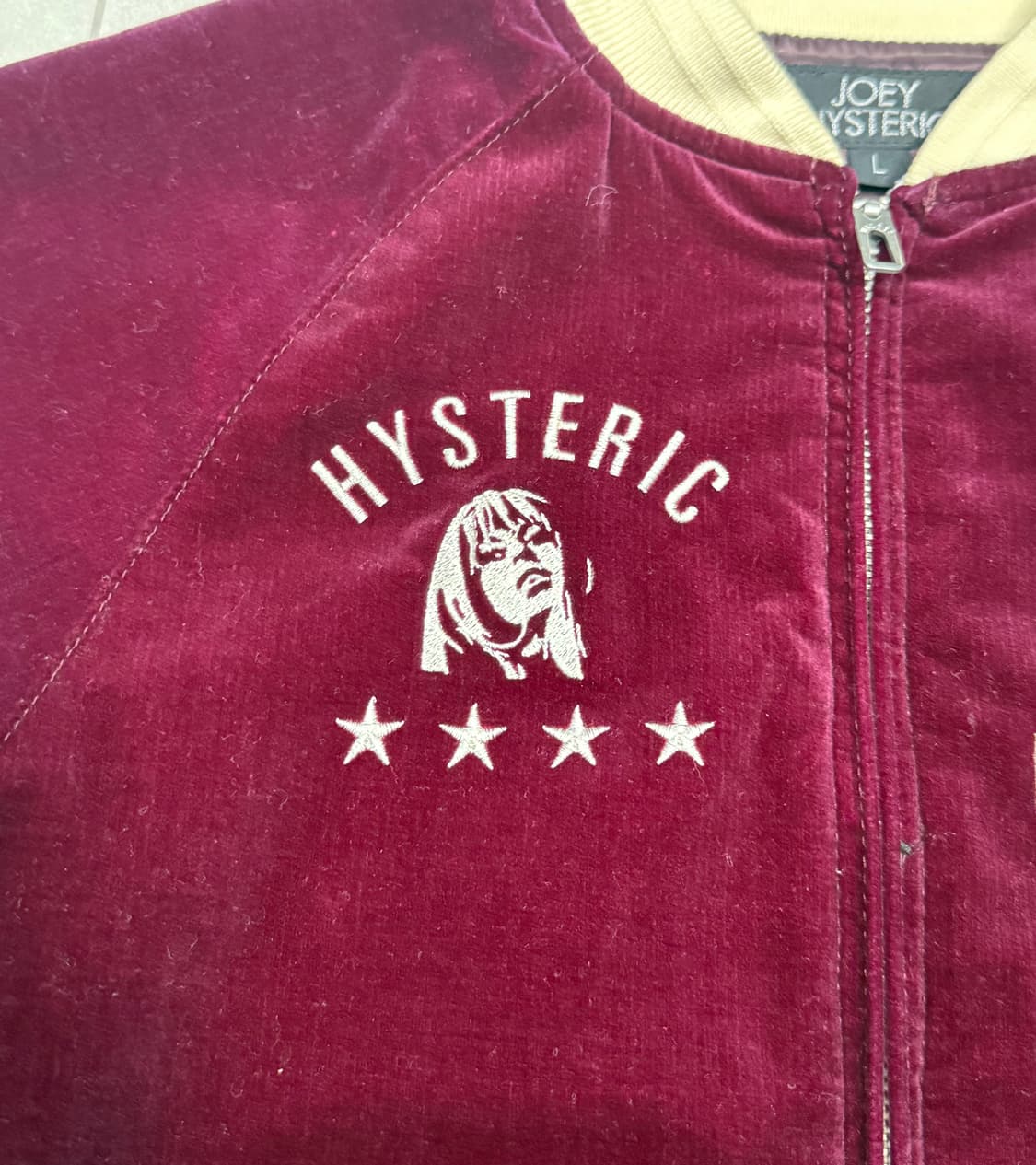 히스테릭 글래머 아카이브 벨루어 히스걸 자수 봄버 자켓 상품이미지4