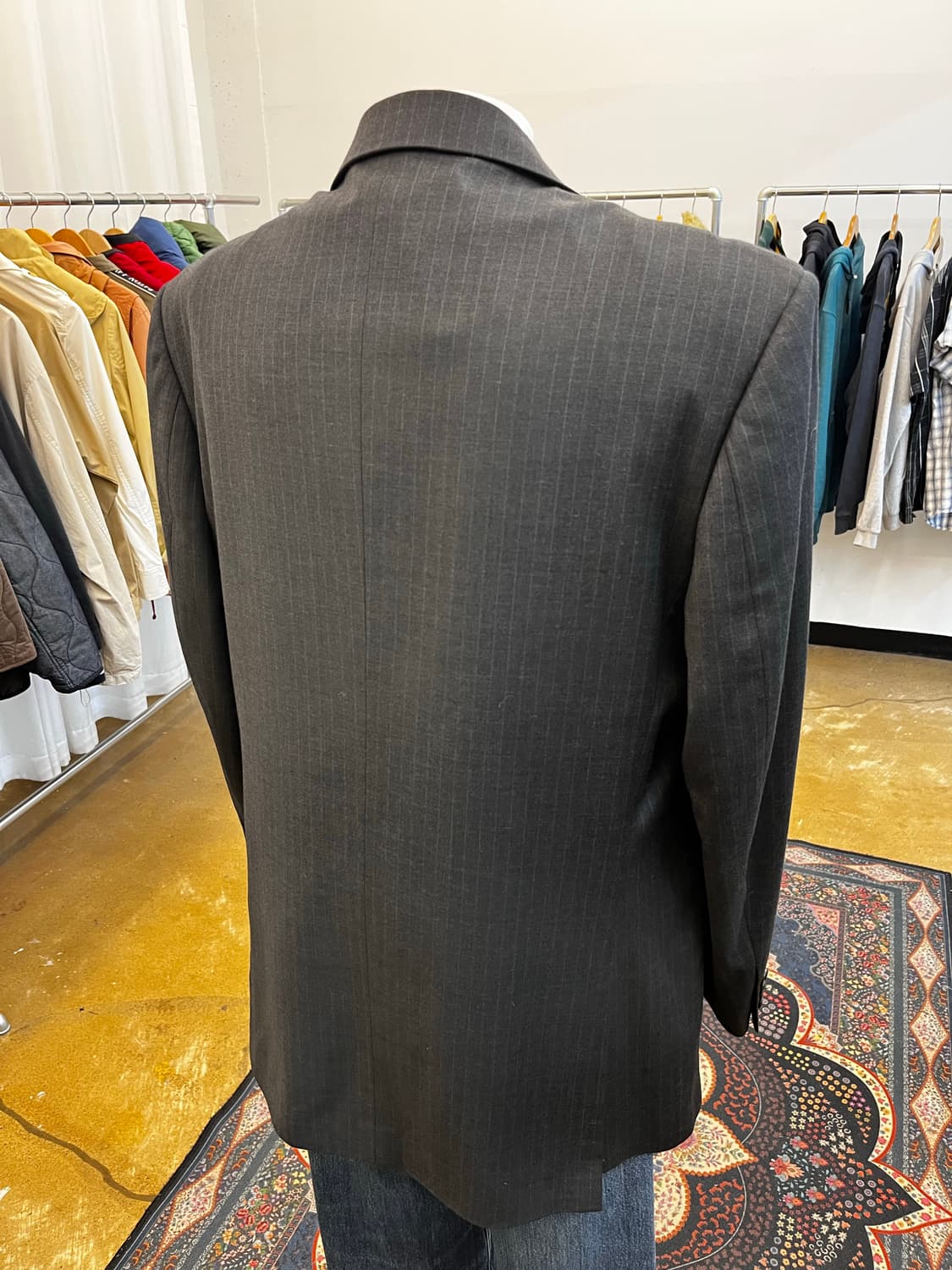 조르지오 아르마니 스트라이프 테일러드 자켓 블랙 상품이미지7