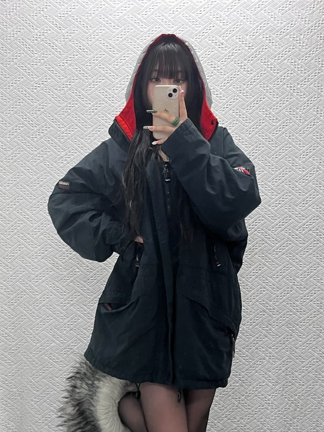 노티카 올드스쿨 레트로 캐주얼 오버핏 기모 바람막이 L C10344 상품이미지2