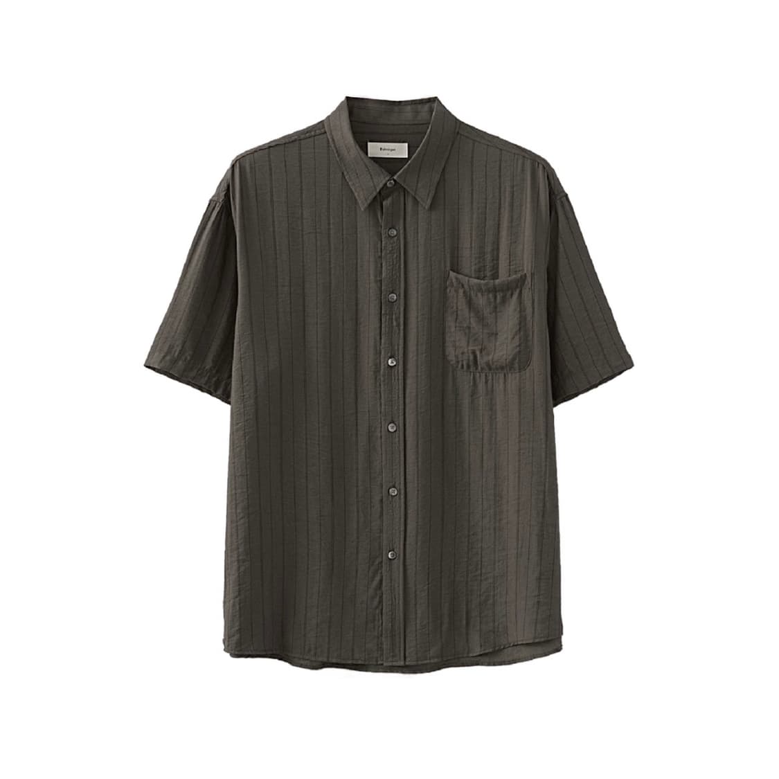 (1회착 택포가격) 파브레가 소나 스트라이프 하프셔츠 다크브라운 4 상품이미지1