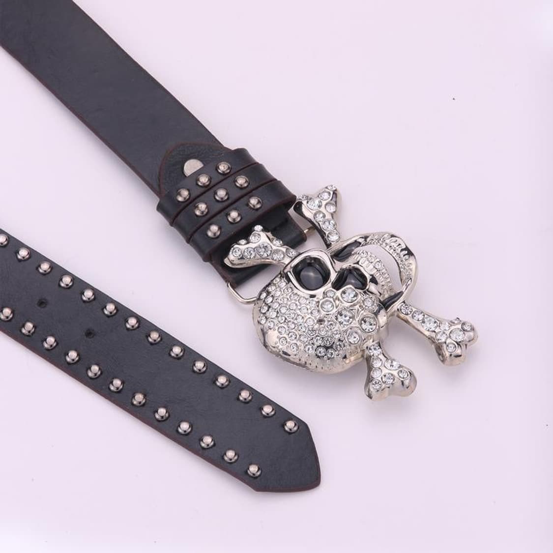 ICE skull head leather belt 상품이미지5
