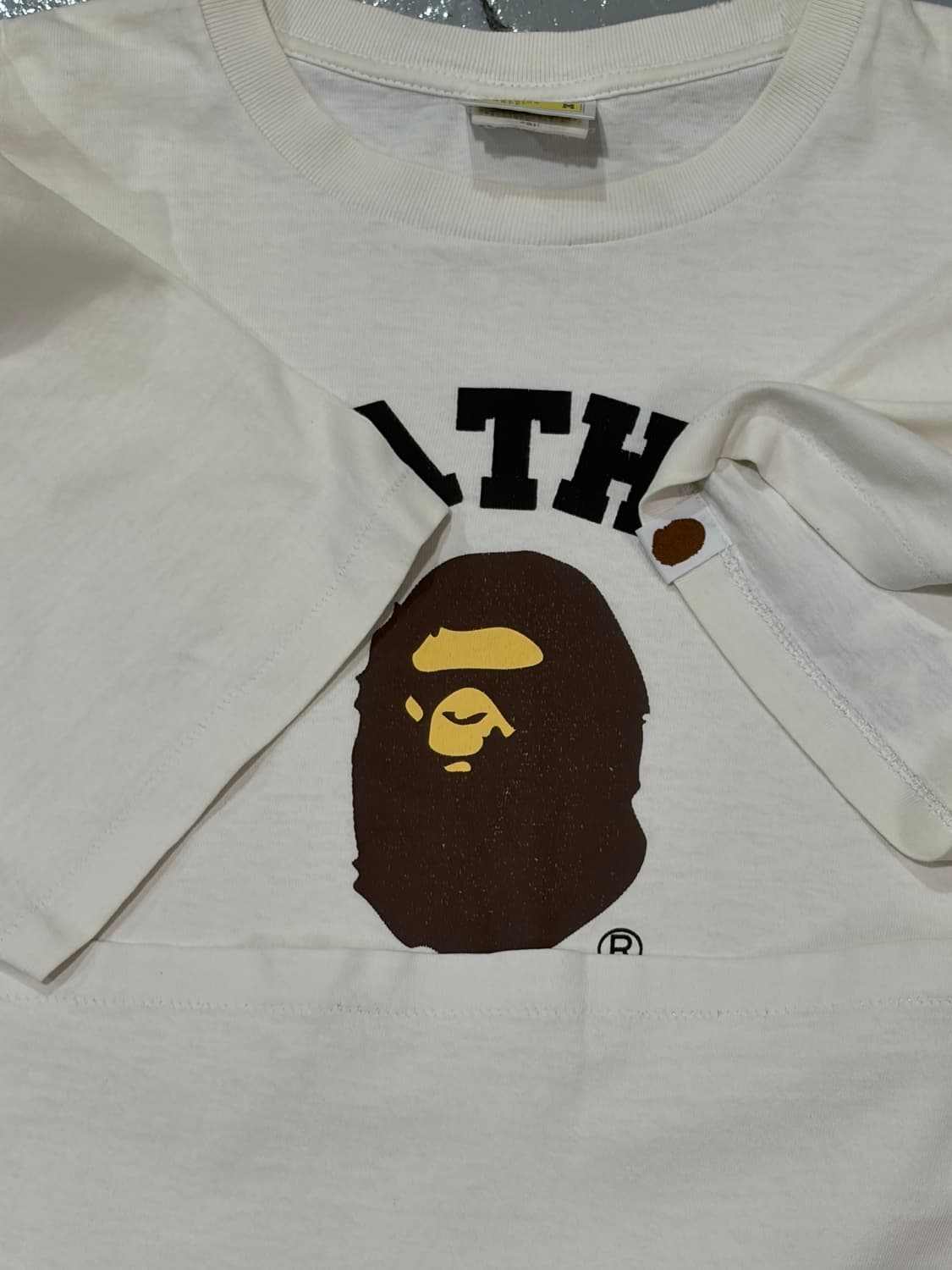 베이프(bape) 화이트 반팔 티셔츠 싱글 스티치 상품이미지10