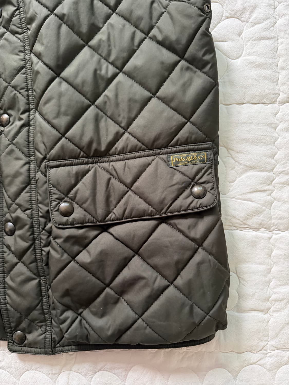 (국내매장) 폴로랄프로렌 베스트 퀄팅 송아지가죽 디테일 투포켓 자켓 상품이미지5