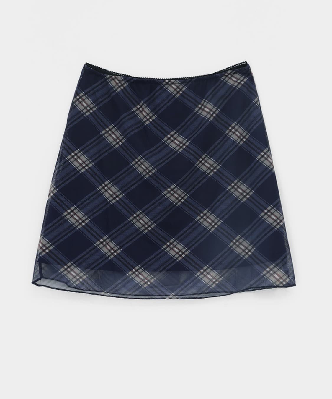 블랙업 [1천장판매] 레일레 체크 쉬폰 미니스커트 상품이미지2