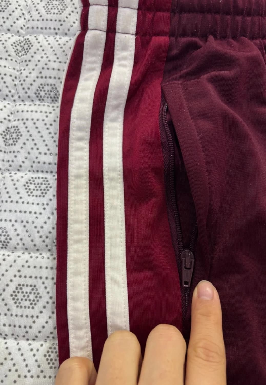 아디다스 버건디 배기 트랙 팬츠 XS 상품이미지3