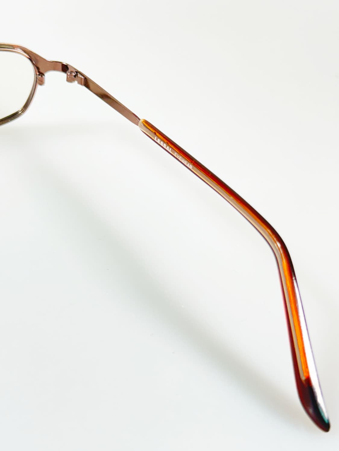 90s LESSAL 브라운 메탈릭 슬림 스퀘어 빈티지 안경 상품이미지6