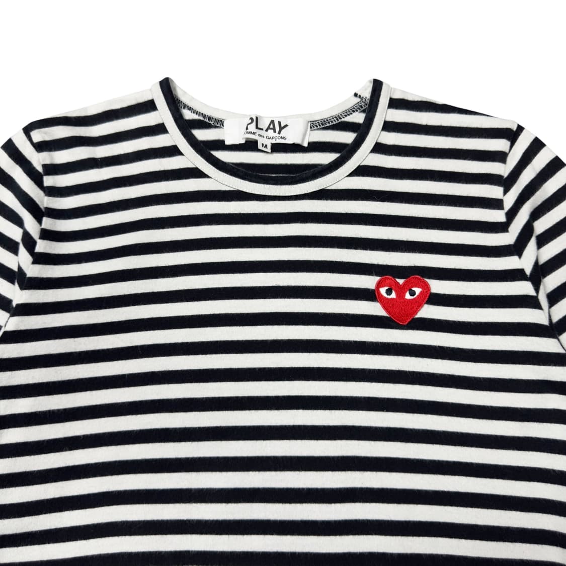 (M) 꼼데가르송 플레이 여성 스트라이프 롱슬리브 블랙 상품이미지2