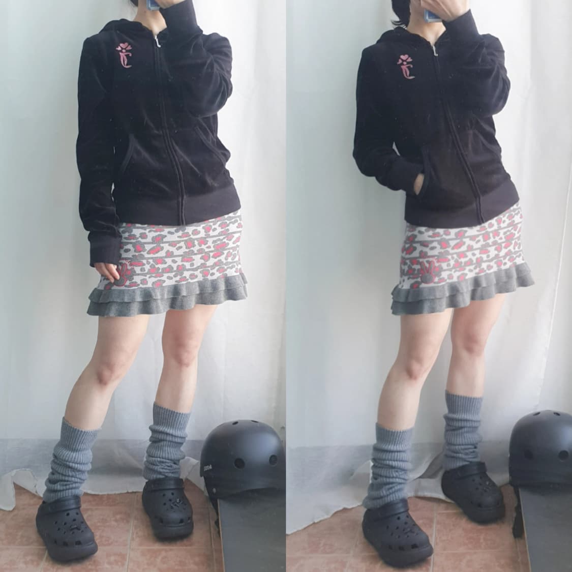 쥬시꾸뛰르(Juicy Couture) 펄 프린팅 벨벳 후드집업(m) 상품이미지4