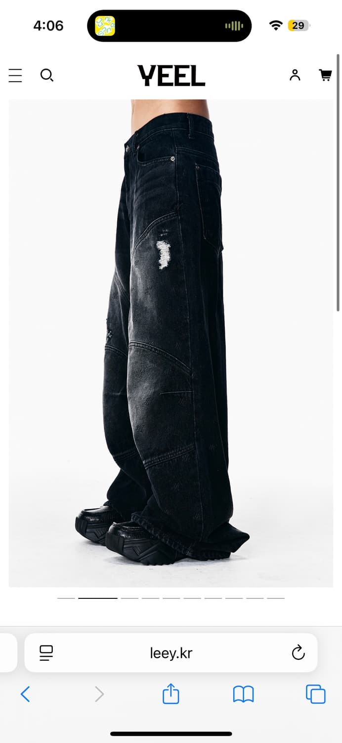 Yeel 데님팬츠 LOGO PRINT PANELED PANTS BLAC 상품이미지2