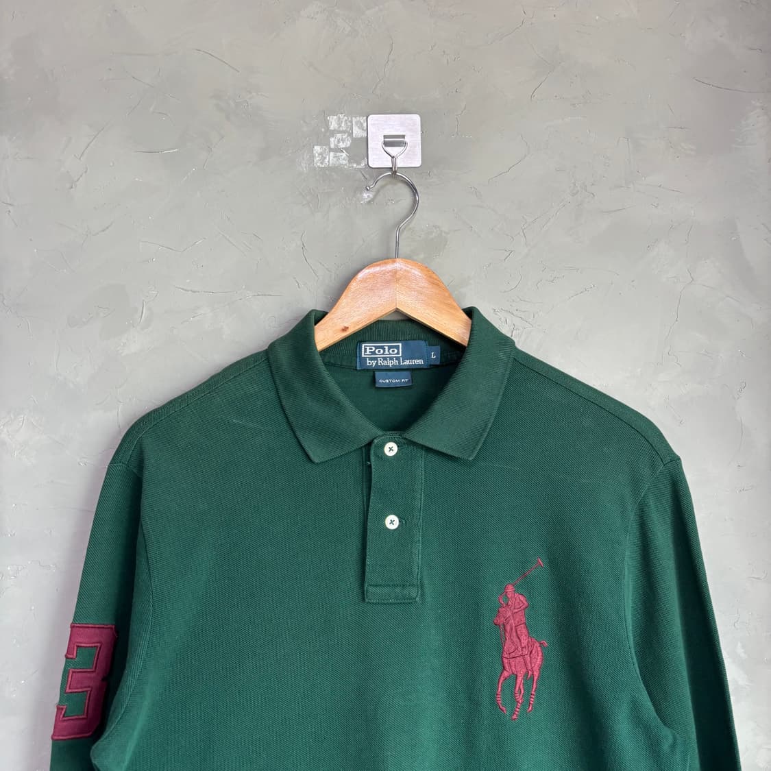 폴로 랄프로렌 빅포니 카라티 롱슬리브 그린 버건디 상품이미지2