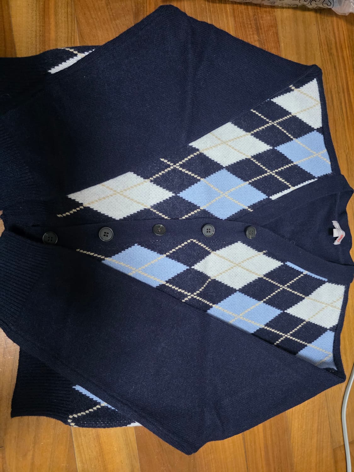 스파오 다현 아가일 니트 가디건 상품이미지2