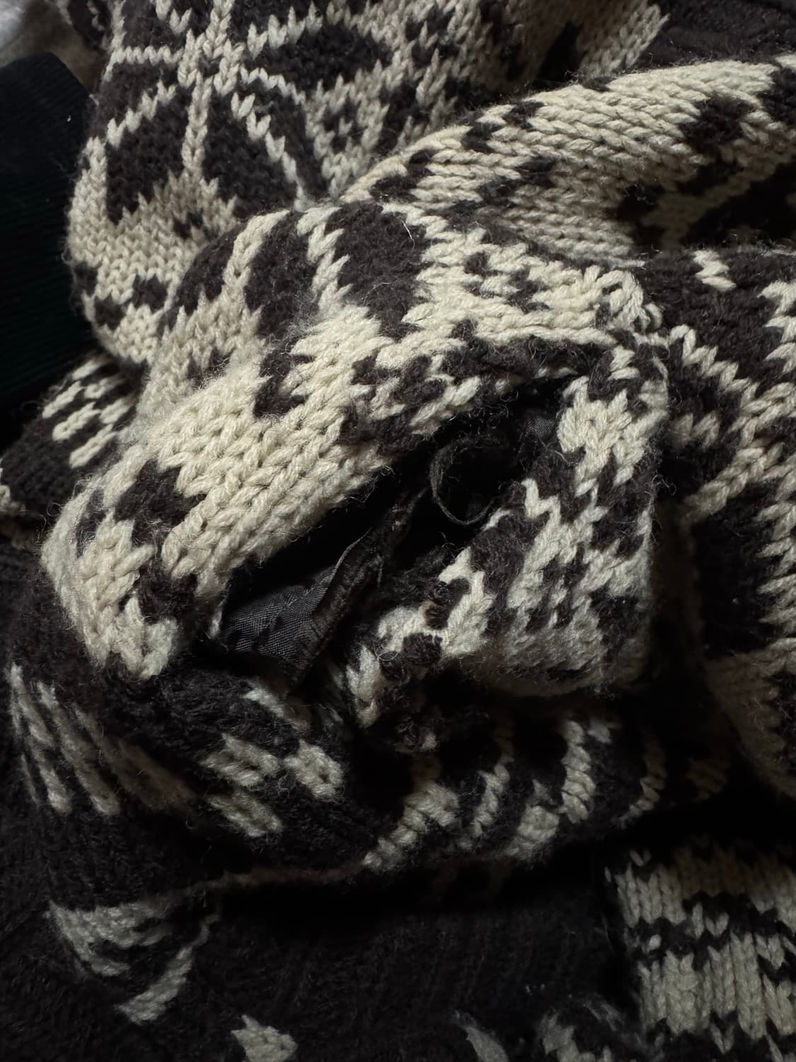 모리걸 하구미 일본 빈티지 코위챤 코위찬 패턴 니트 후드 집업 상품이미지7