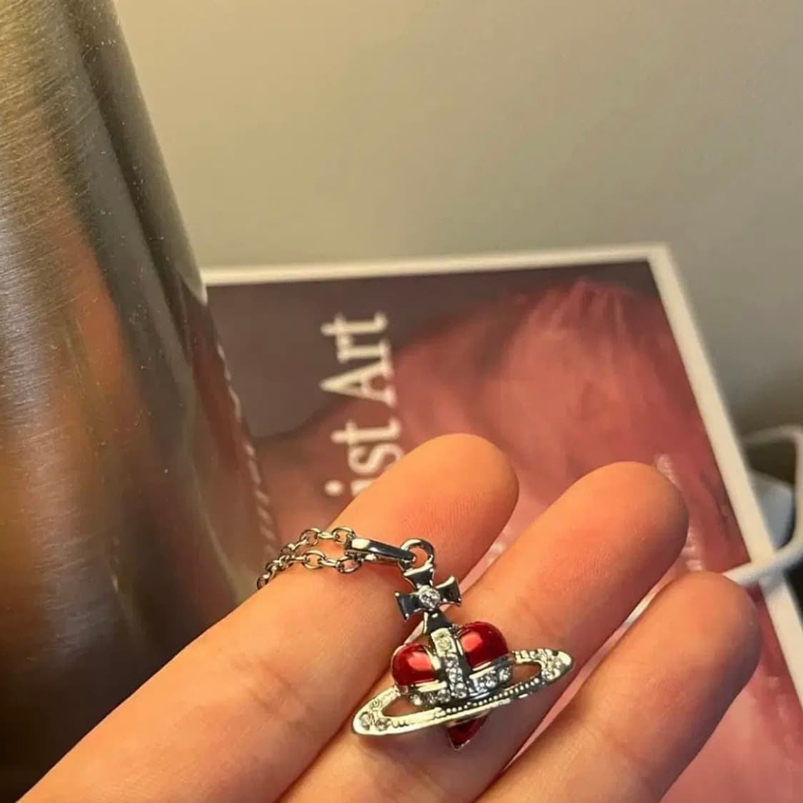 비비안웨스트우드 디아망떼 레드 목걸이 상품이미지4