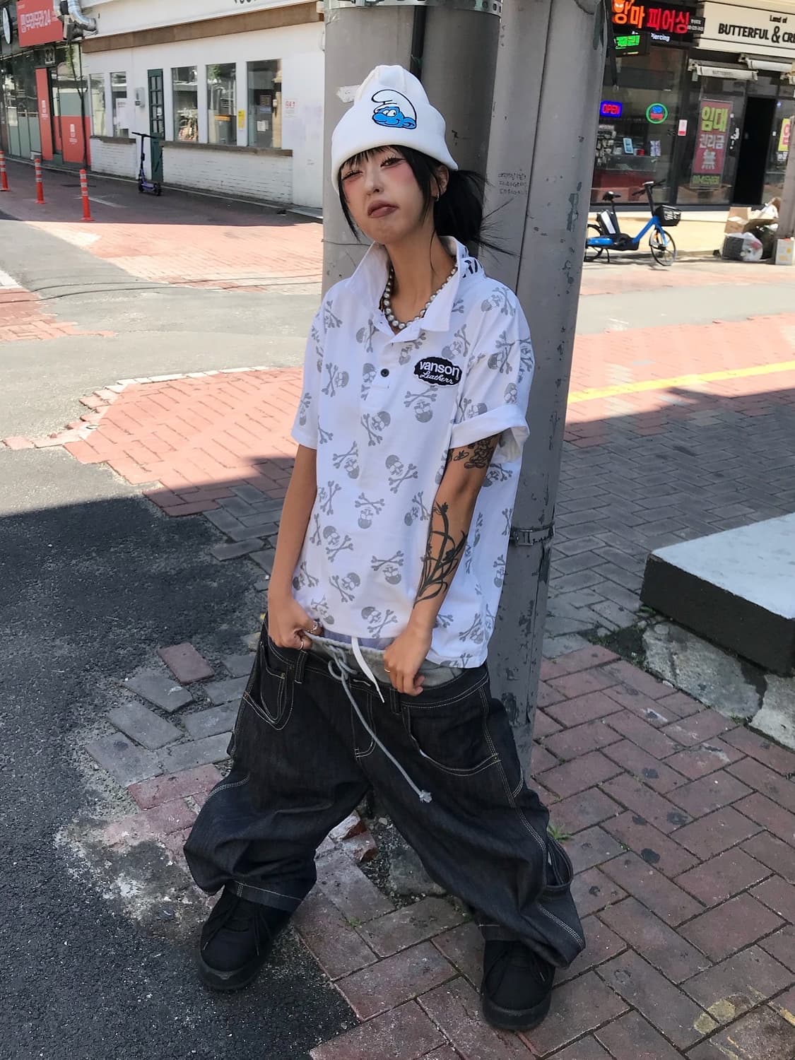 ☠️ 밴슨 풀 스컬 로고 & 자수 피케 반팔 티셔츠(레어) ☠️ 상품이미지1