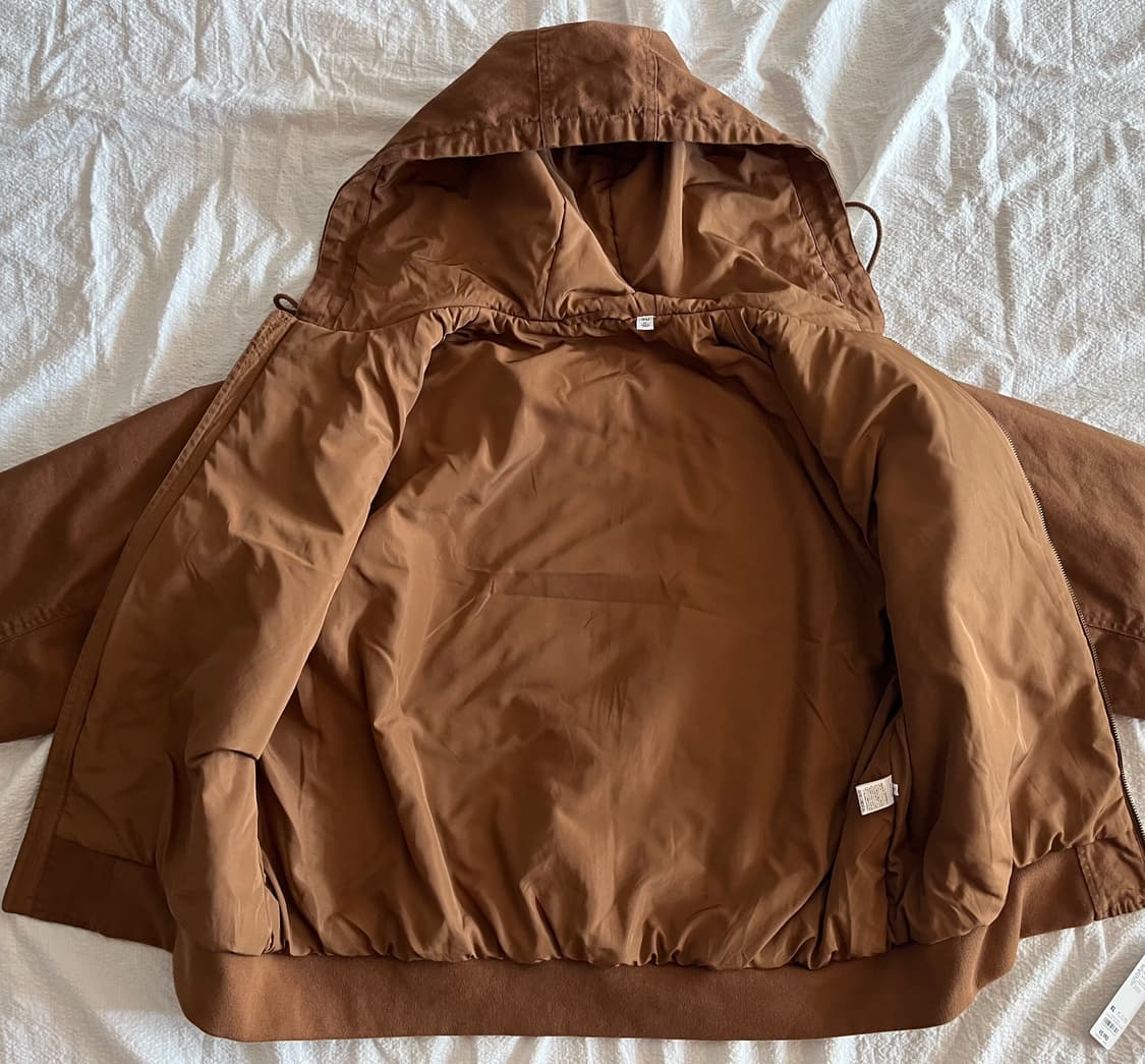 (새상품)(XL)GU 패디드 후드 집업 파카 (브라운) 액티브 자켓 상품이미지8