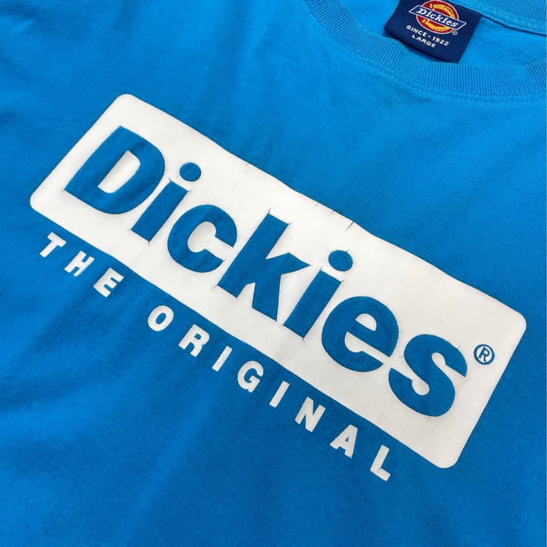 디키즈 Dickies 블루 오리지널 박스 로고 반팔 티셔츠 L 상품이미지3
