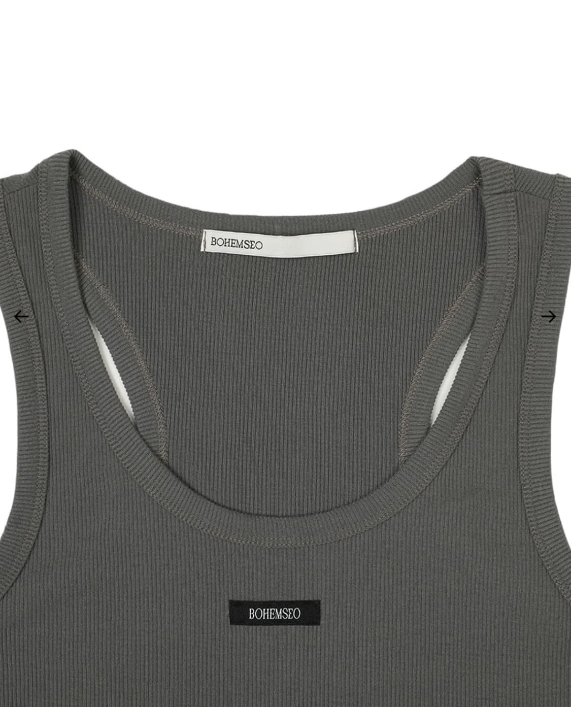 보헤미안서울 BASIC SLEEVELESS CROP TOP, KHAKI 상품이미지2